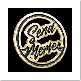 Send Memes † Gold Pin Badge Design Posters and Art